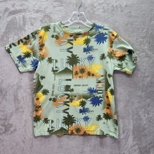 Lucky‎ Brand Crop Shirt Womens XL T-Shirt Palm Tree Graphic Print Short Sleeve